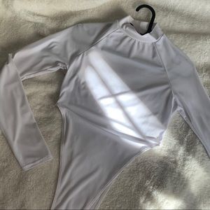 White cropped body suit